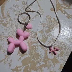 *Balloon dog keychain and Necklace Set!
